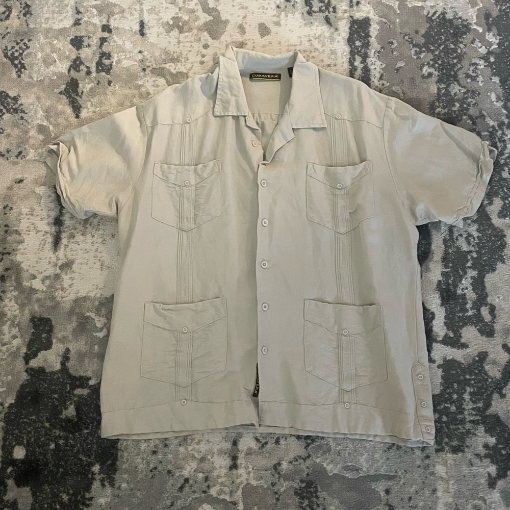 Cubavera Cream Ramie Blend Shirt